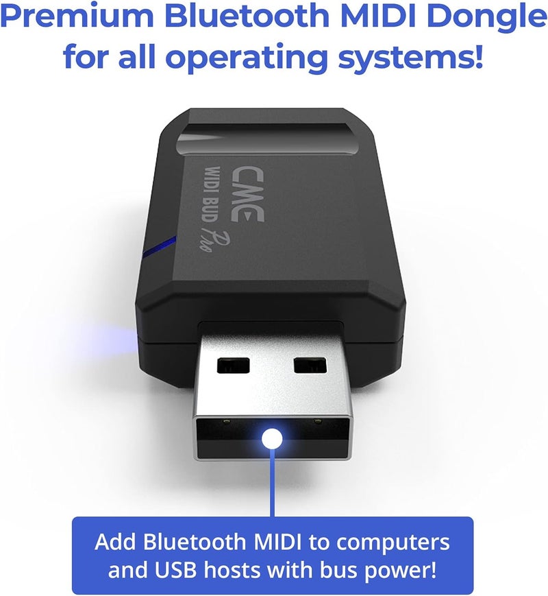 C M E WIDI Bud Pro - Bluetooth MIDI Interface for iOS, macOS, Windows, Android, ChromeOS, Linux - Plug, Pair & Play - No drivers - Ultra low 3ms latency wireless MIDI for computer/laptop/mobile device - Image 4